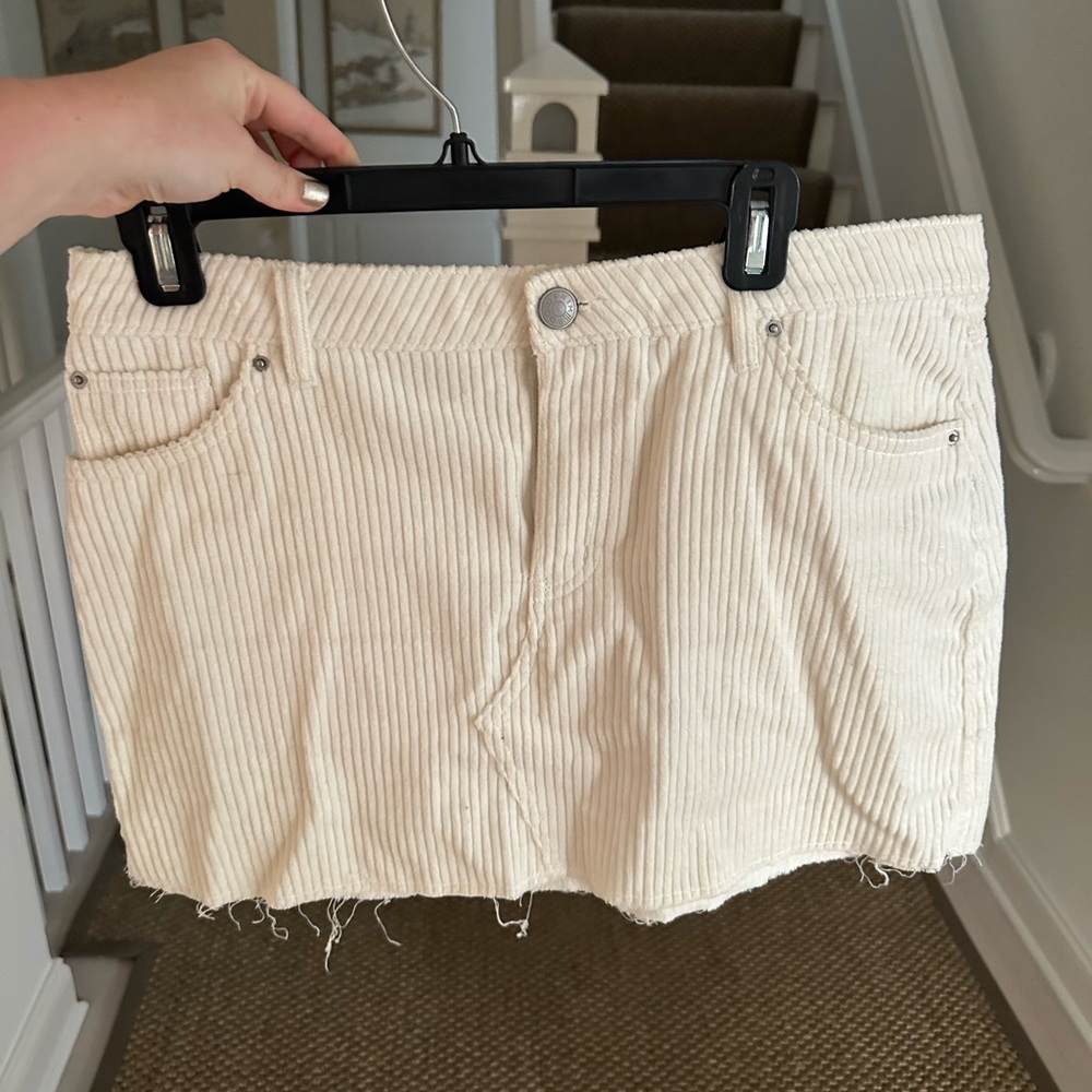 BDG white corduroy skirt